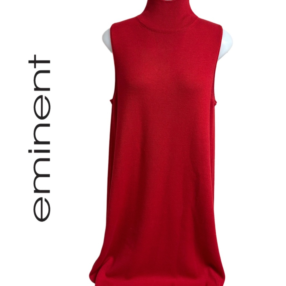 Bold Red Sleeveless Sweater Dress